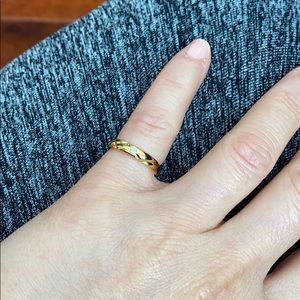 14K Gold Diamond Band Small Size Knuckle Pinky
